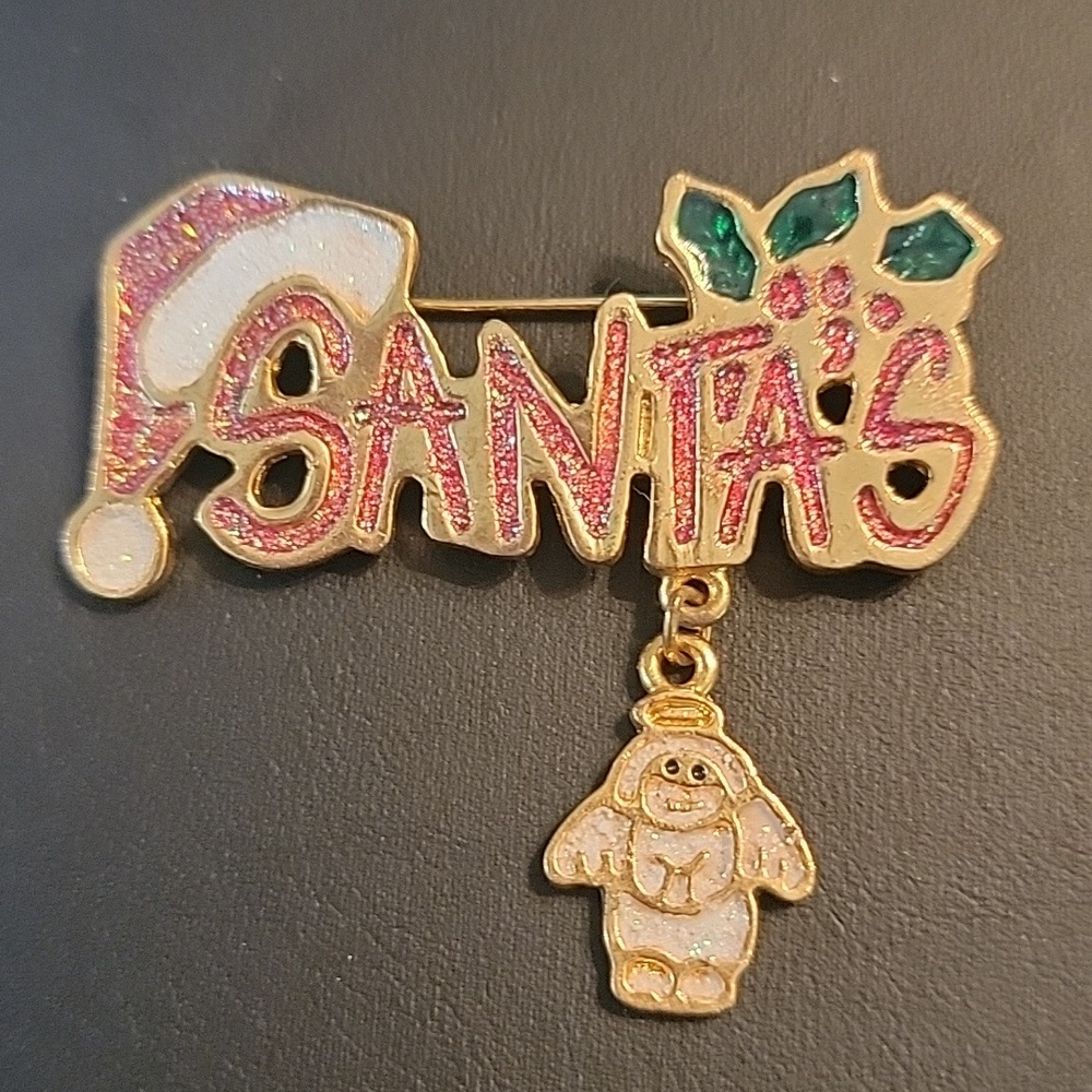 Santa Angel Christmas Brooch Pin